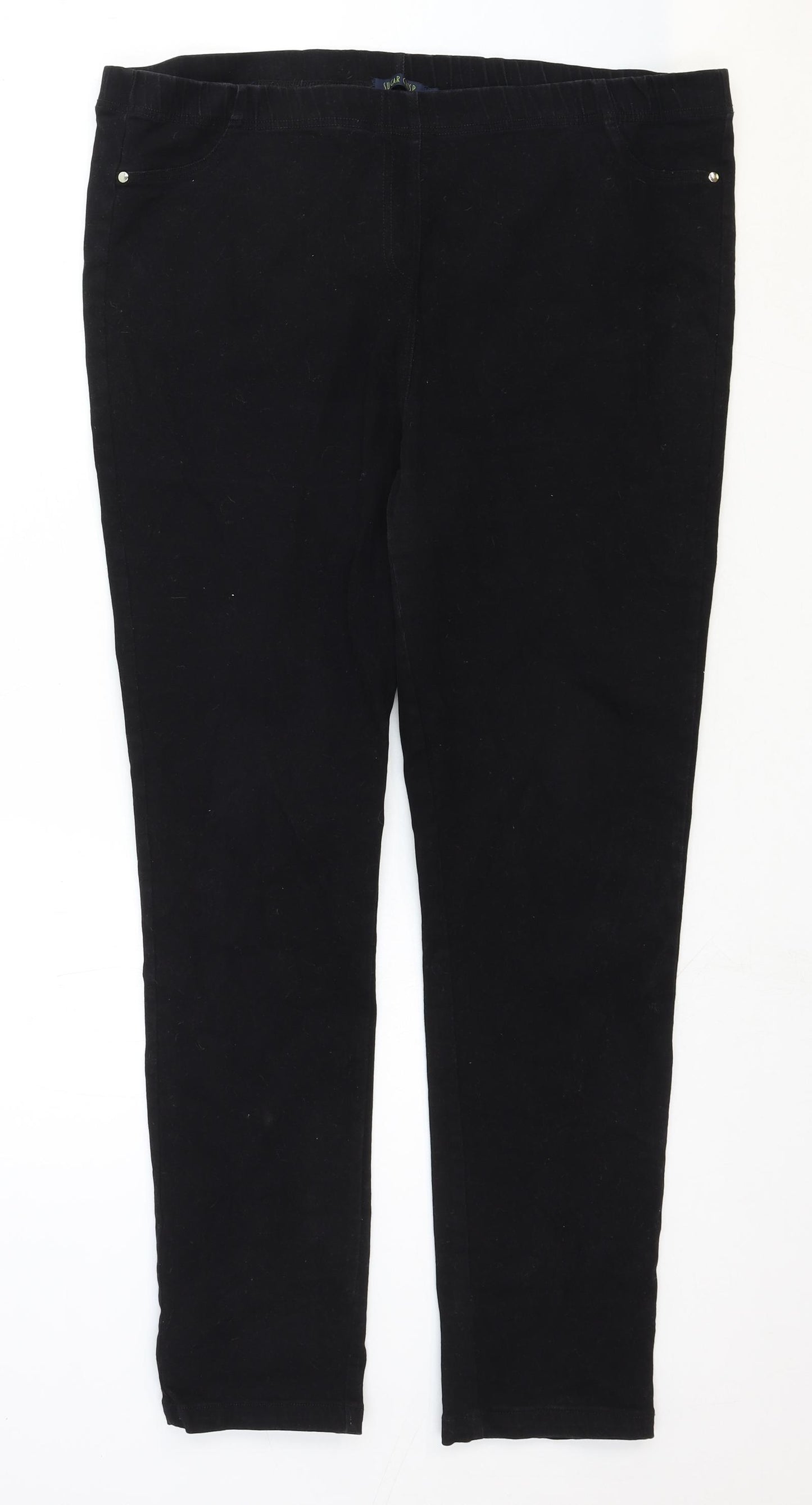Sugar Crisp Womens Black Cotton Straight Jeans Size 20 Regular