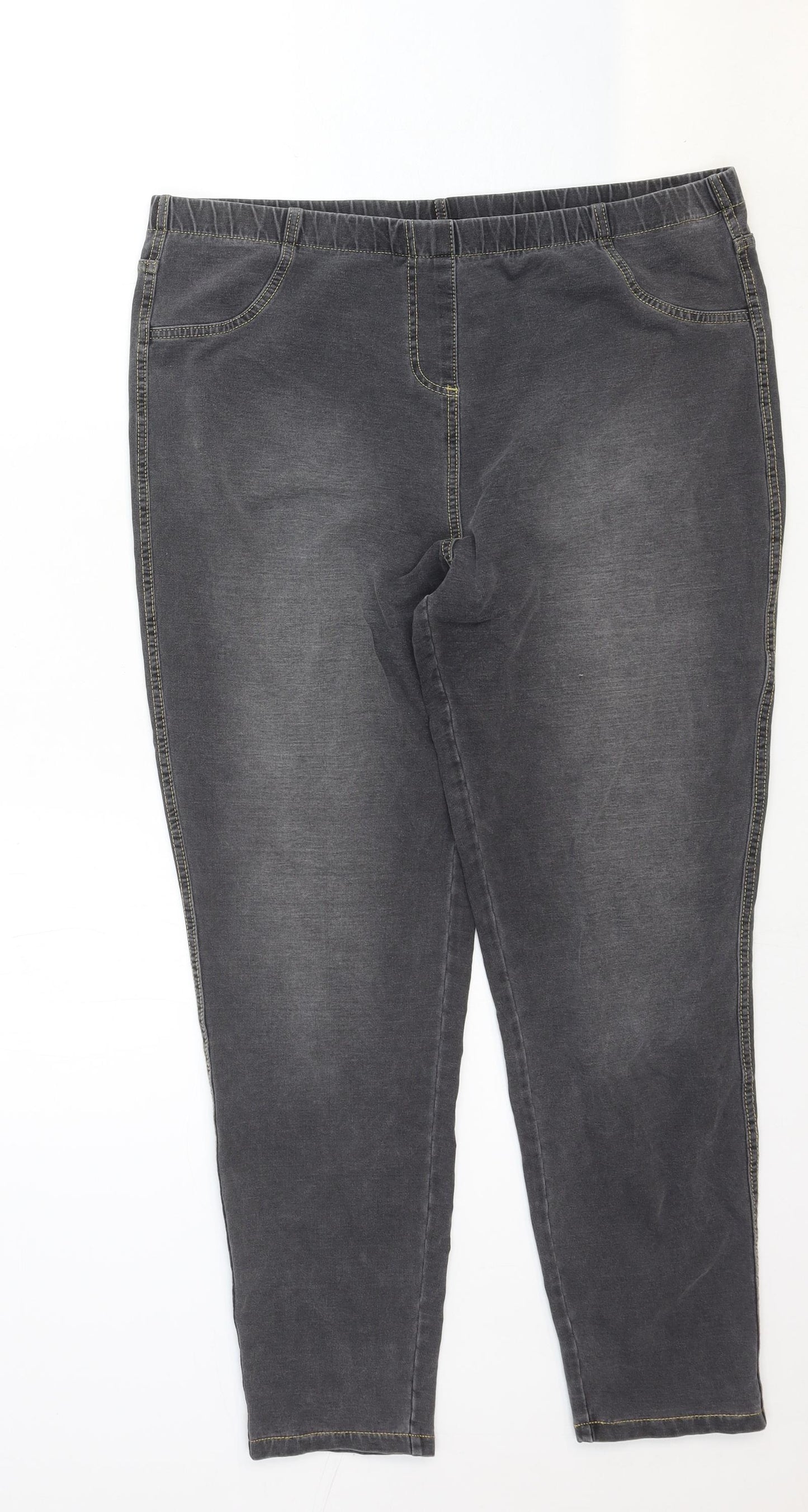 NEXT Womens Grey Cotton Skinny Jeans Size 18 Regular