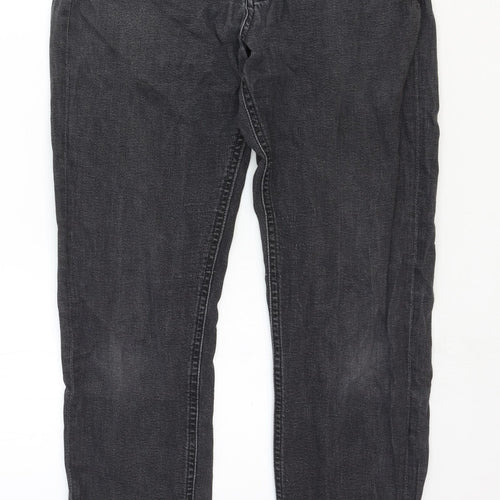 Hoxton Denim Mens Black Cotton Straight Jeans Size 32 in Regular Zip