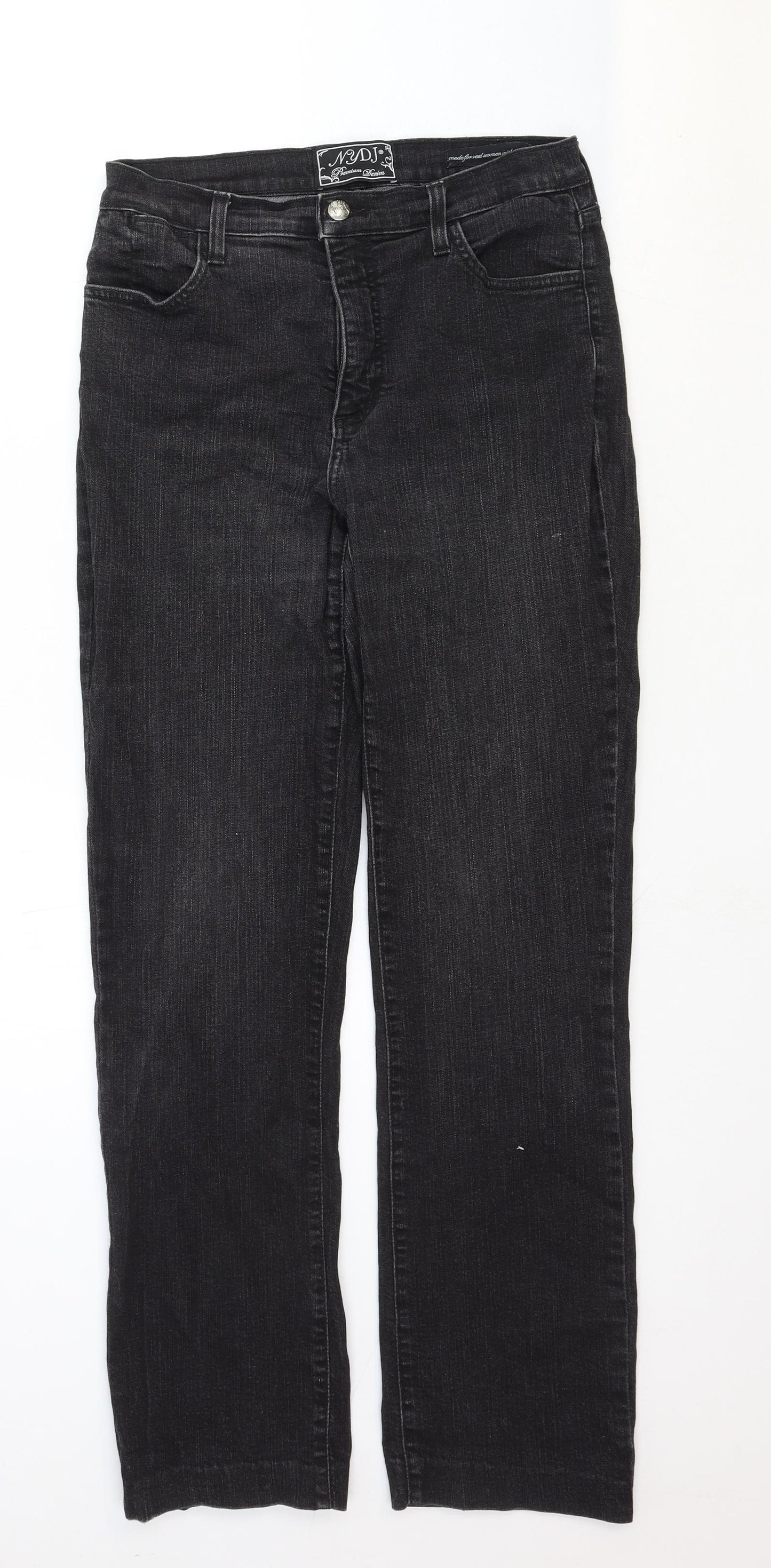 Not Your Daughter's Jeans Womens Black Cotton Straight Jeans Size 30 in Regular Zip