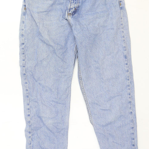 Monki Womens Blue Cotton Straight Jeans Size 27 in Regular Zip