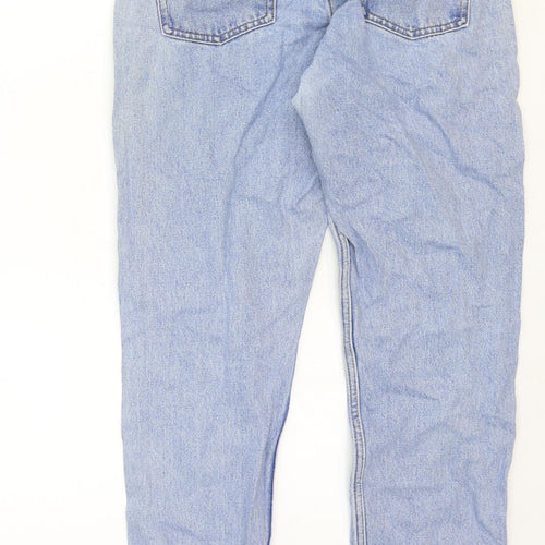 Monki Womens Blue Cotton Straight Jeans Size 27 in Regular Zip