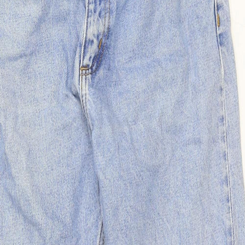 Monki Womens Blue Cotton Straight Jeans Size 27 in Regular Zip