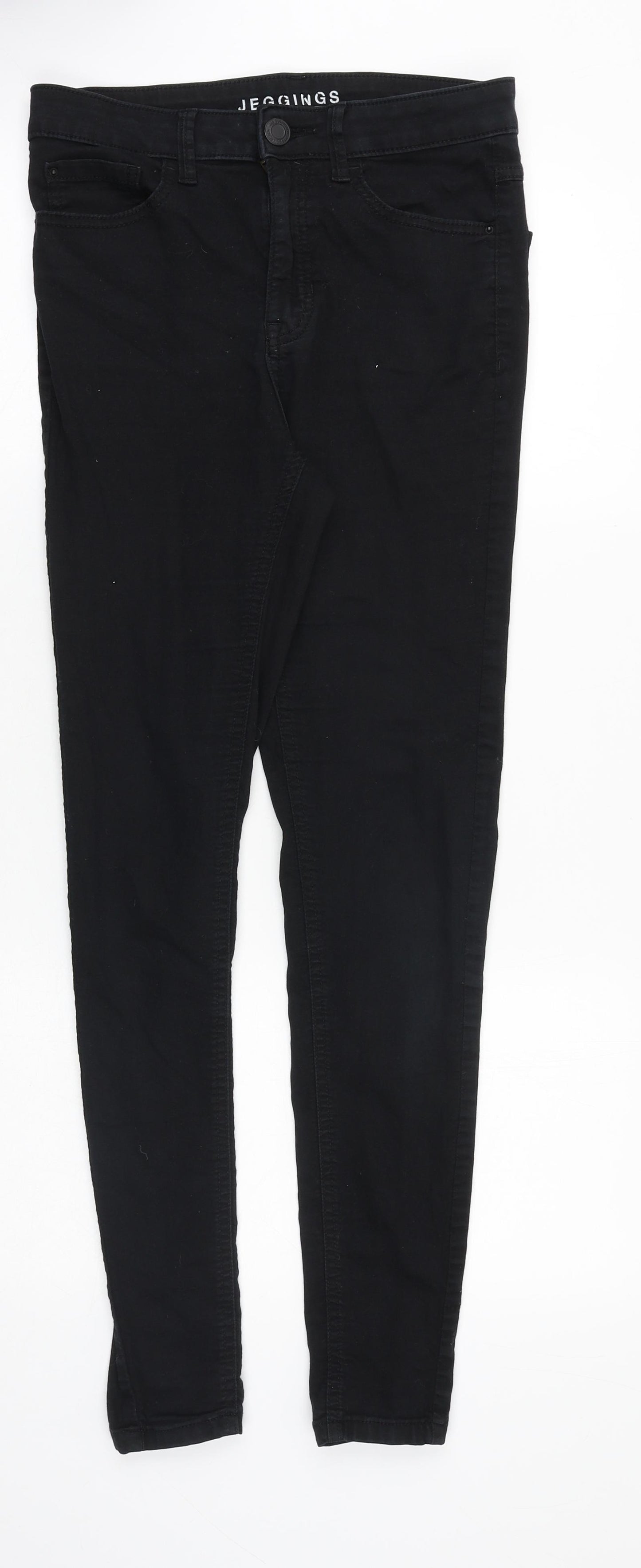 Marks and Spencer Womens Black Cotton Jegging Jeans Size 10 Slim Zip