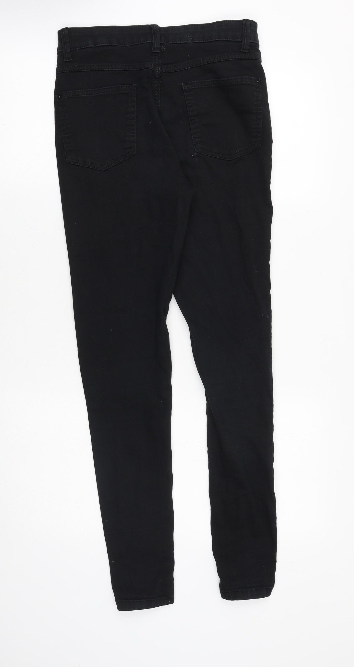 Marks and Spencer Womens Black Cotton Jegging Jeans Size 10 Slim Zip