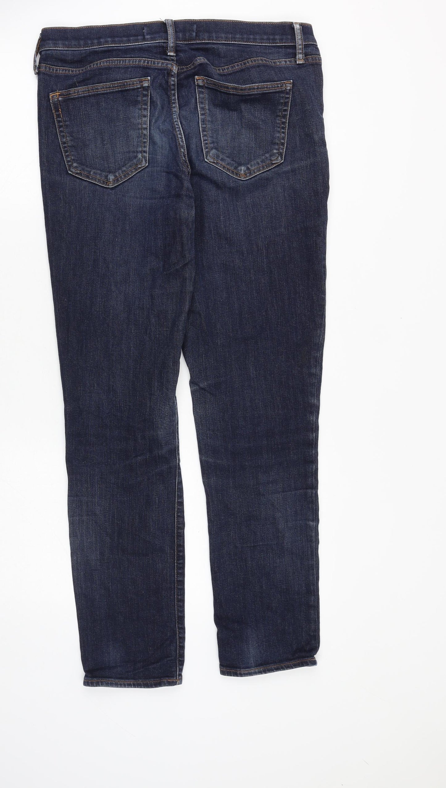 Gap Womens Blue Cotton Straight Jeans Size 32 in Regular Zip