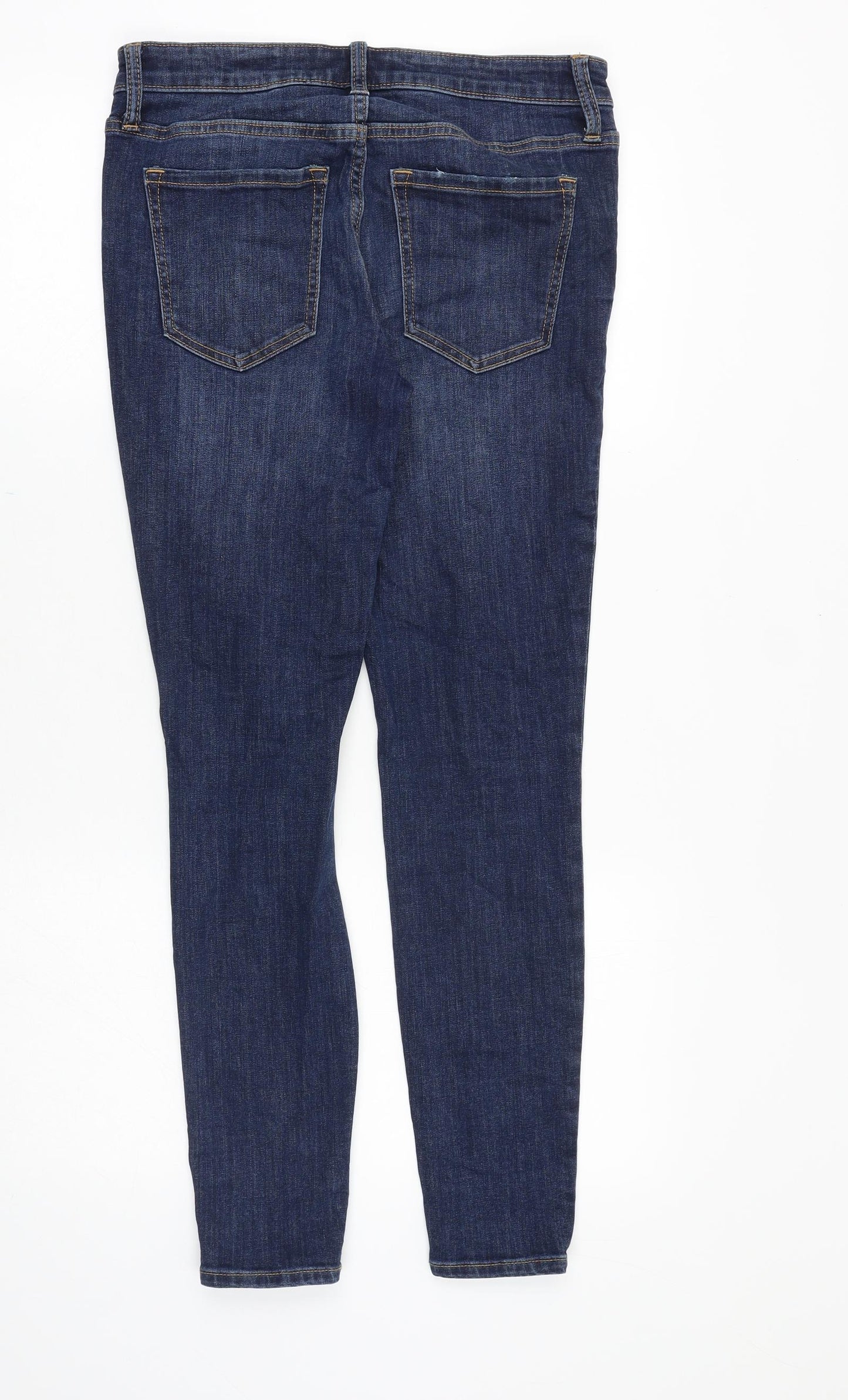 Preworn Womens Blue Cotton Skinny Jeans Size 30 in Slim Zip