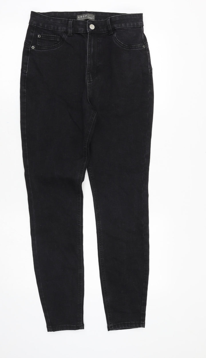 Denim & Co. Womens Black Cotton Skinny Jeans Size 10 Slim Zip