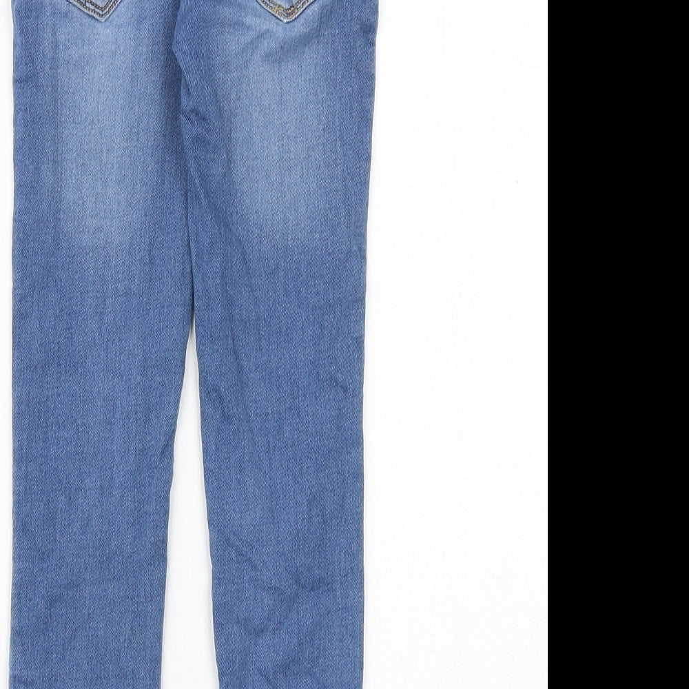 Nutmeg Girls Blue Cotton Skinny Jeans Size 4-5 Years Regular Pullover - Unicorn