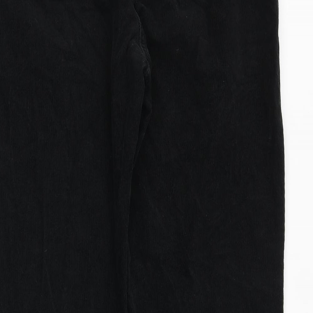 Marks and Spencer Womens Black Cotton Trousers Size 16 Regular Zip
