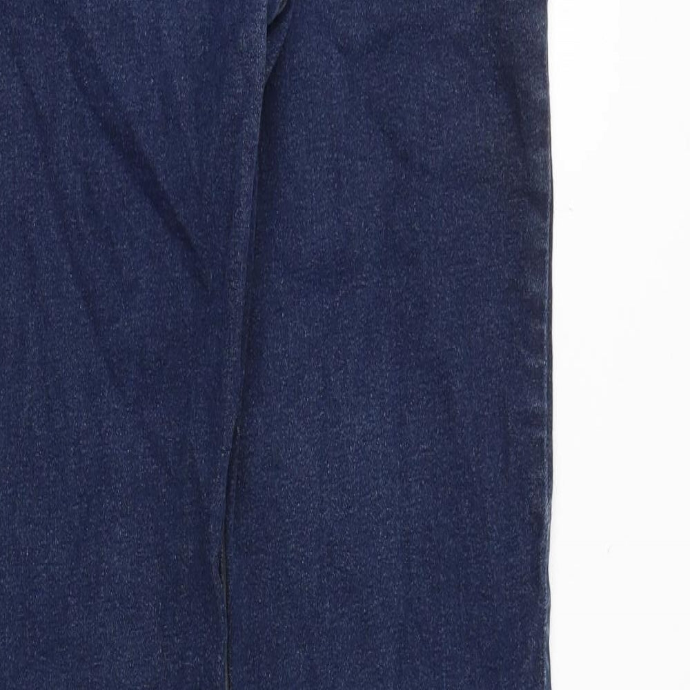 Marks and Spencer Womens Blue Cotton Straight Jeans Size 10 Regular Zip