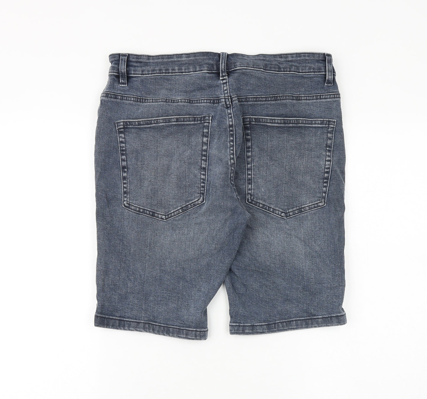 NEXT Mens Blue Cotton Chino Shorts Size 32 in Regular Zip