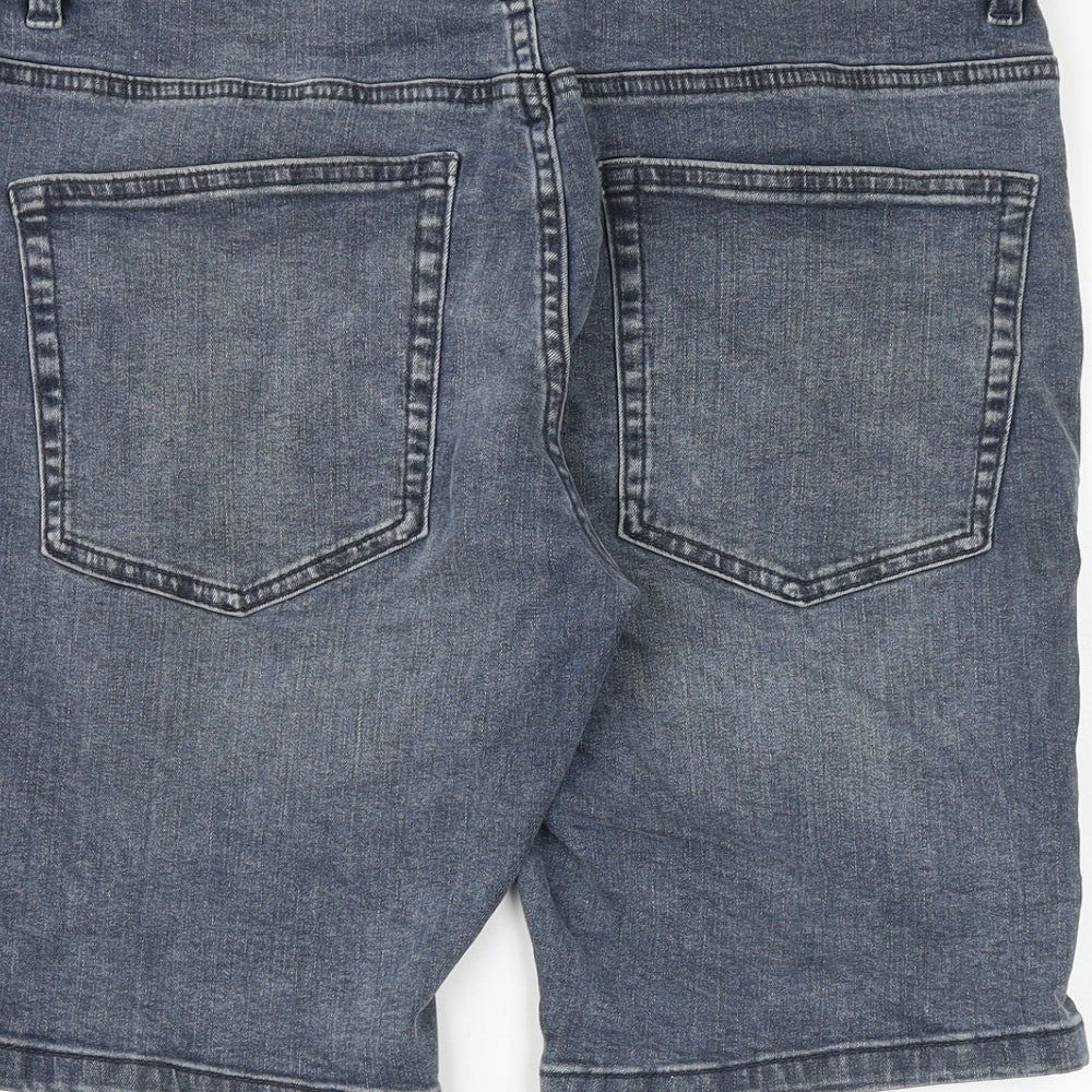 NEXT Mens Blue Cotton Chino Shorts Size 32 in Regular Zip