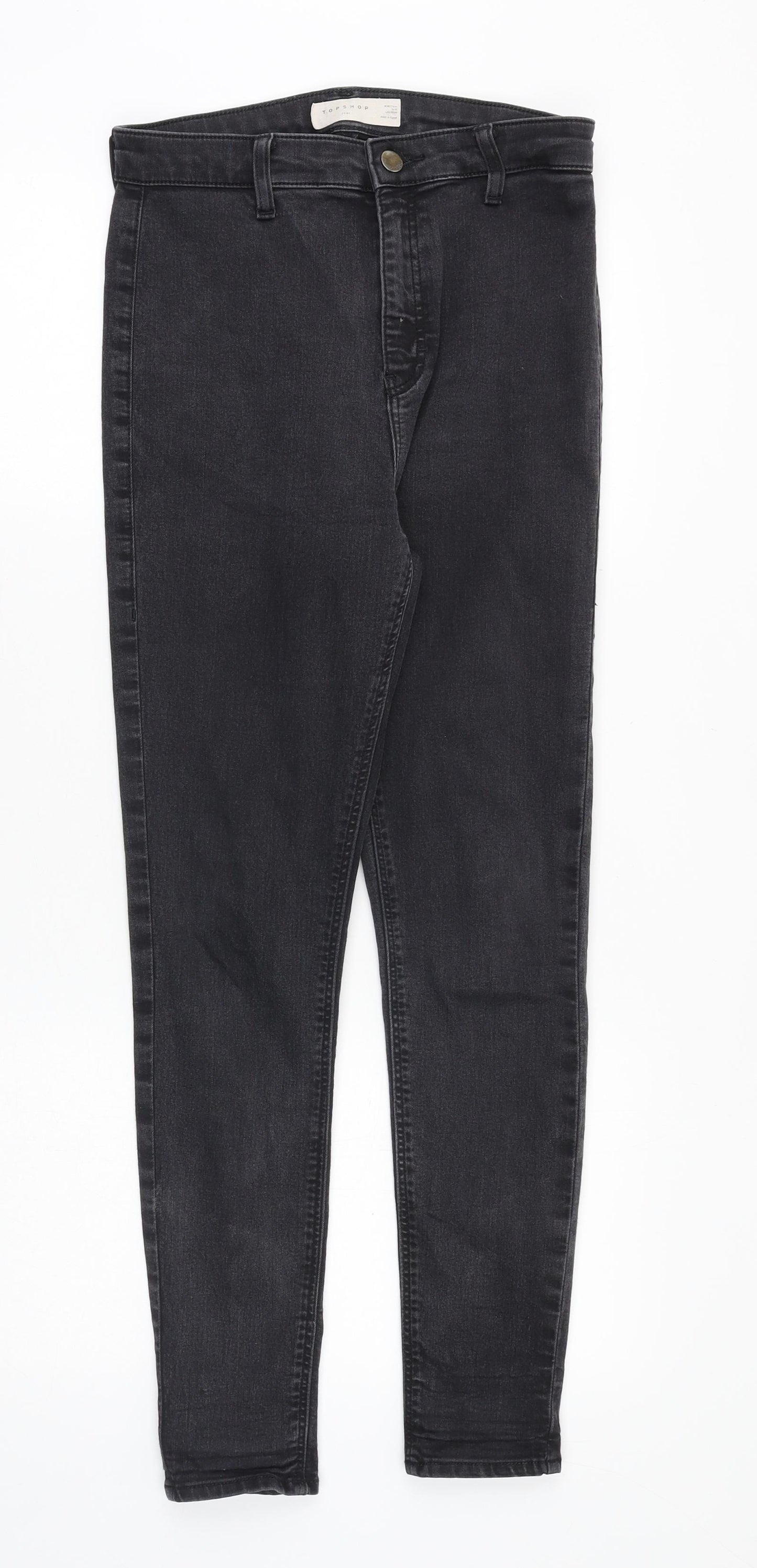 Topshop Womens Grey Cotton Jegging Jeans Size 30 in Slim Zip