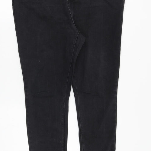 Simply Be Womens Black Cotton Skinny Jeans Size 36 in Slim Zip