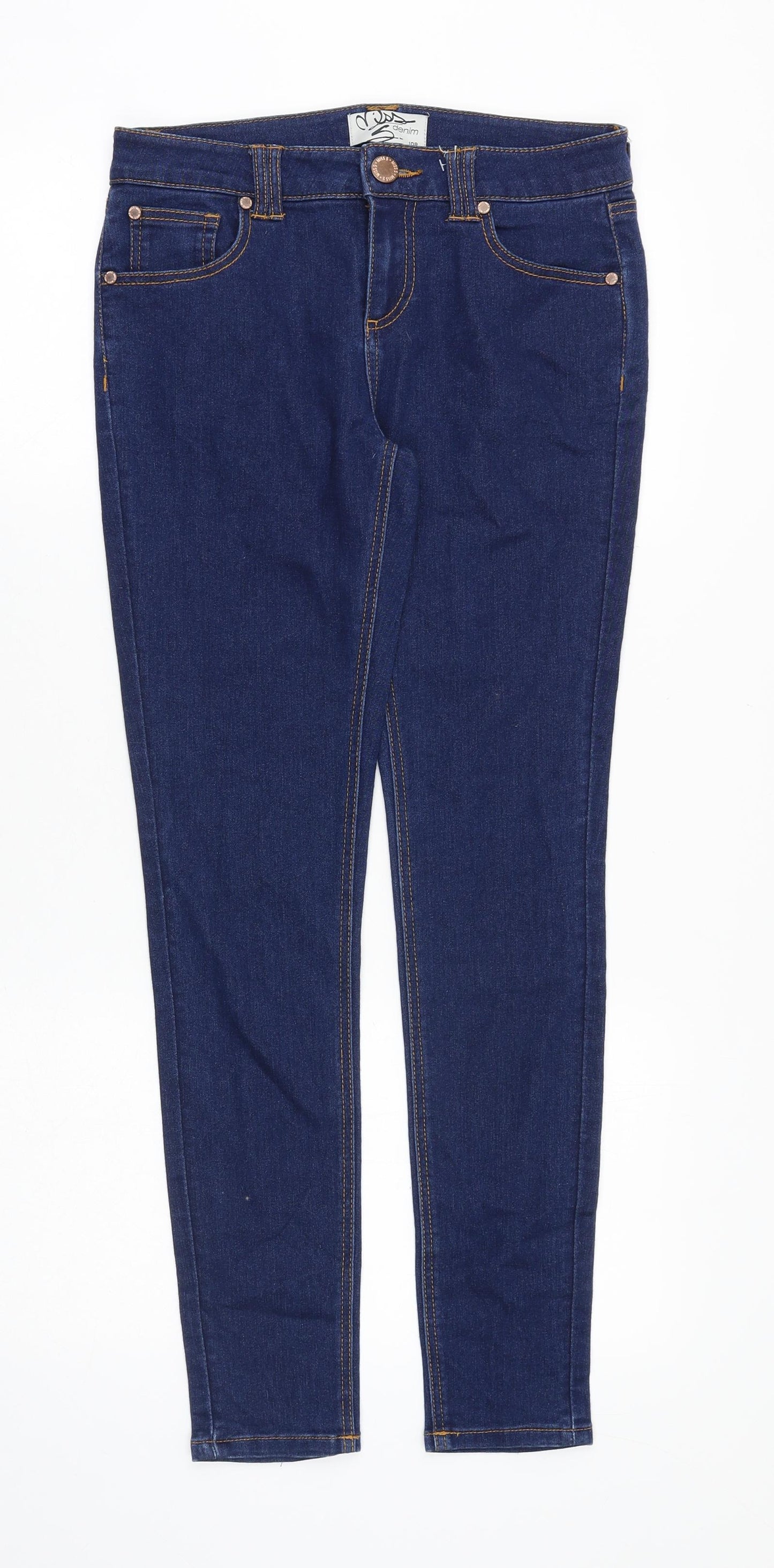 Miss Denim Womens Blue Cotton Skinny Jeans Size 10 Slim Zip
