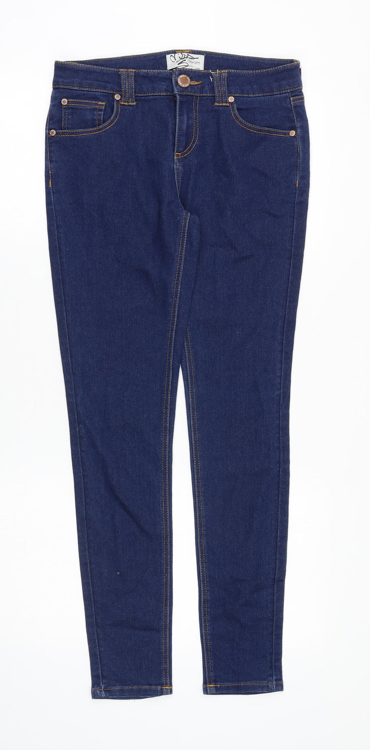 Miss Denim Womens Blue Cotton Skinny Jeans Size 10 Slim Zip