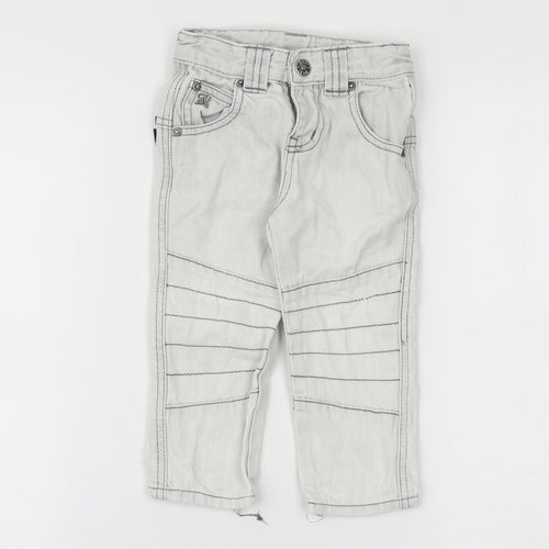babyk Baby Grey Cotton Jogger Jeans Size 12-18 Months L50 cm Zip
