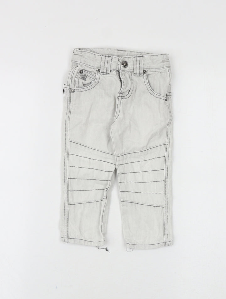 babyk Baby Grey Cotton Jogger Jeans Size 12-18 Months L50 cm Zip