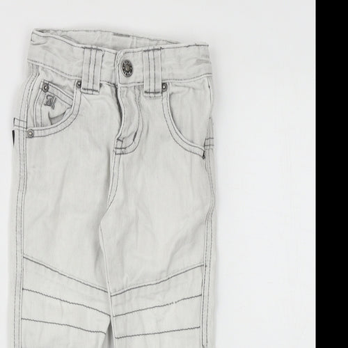 babyk Baby Grey Cotton Jogger Jeans Size 12-18 Months L50 cm Zip