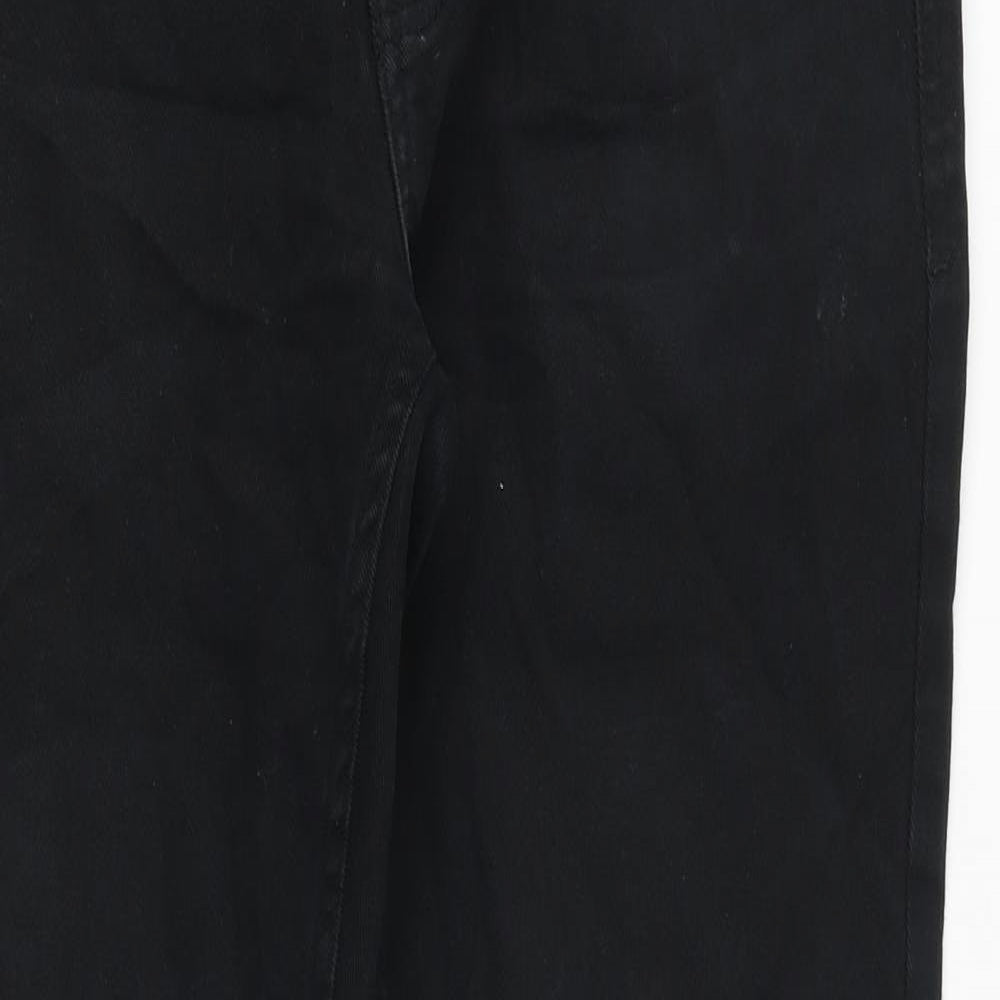 F&F Mens Black Cotton Straight Jeans Size 30 in Regular Zip