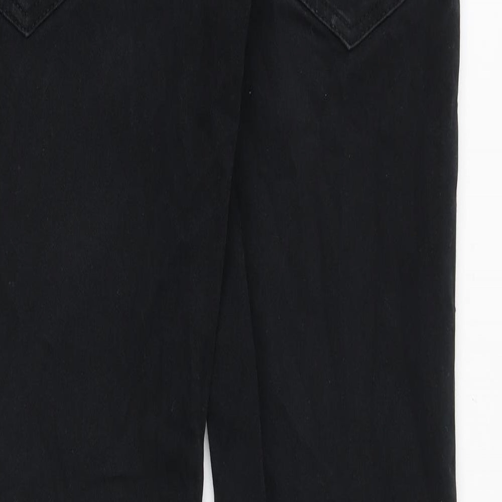 F&F Mens Black Cotton Straight Jeans Size 30 in Regular Zip
