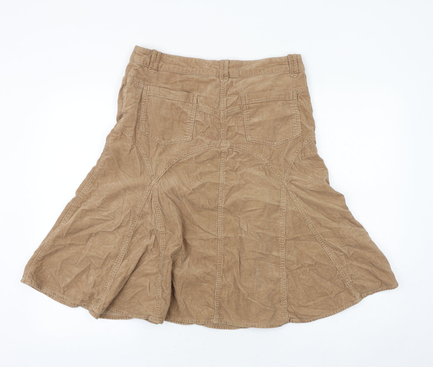 TU Womens Brown Cotton Swing Skirt Size 12 Button