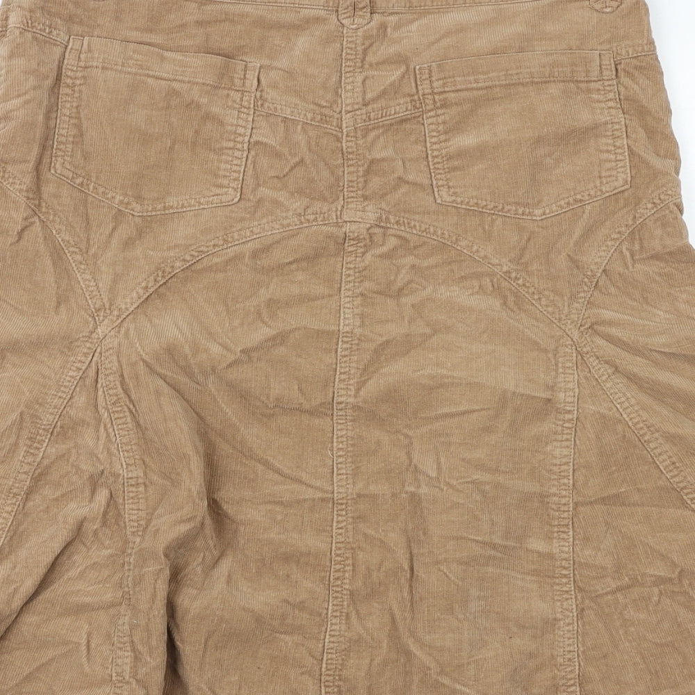 TU Womens Brown Cotton Swing Skirt Size 12 Button