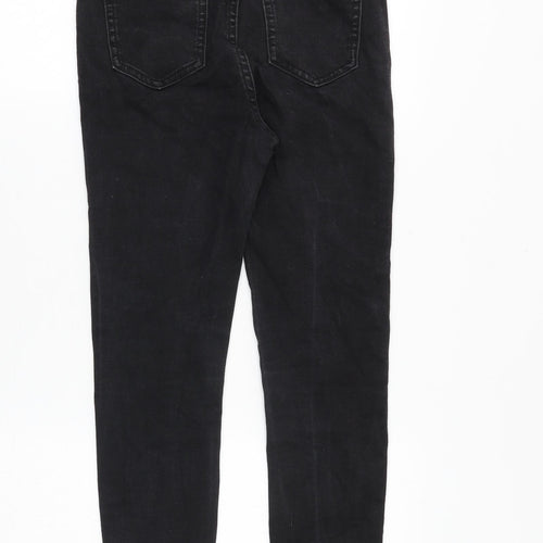 George Girls Black Cotton Skinny Jeans Size 11-12 Years Regular Zip