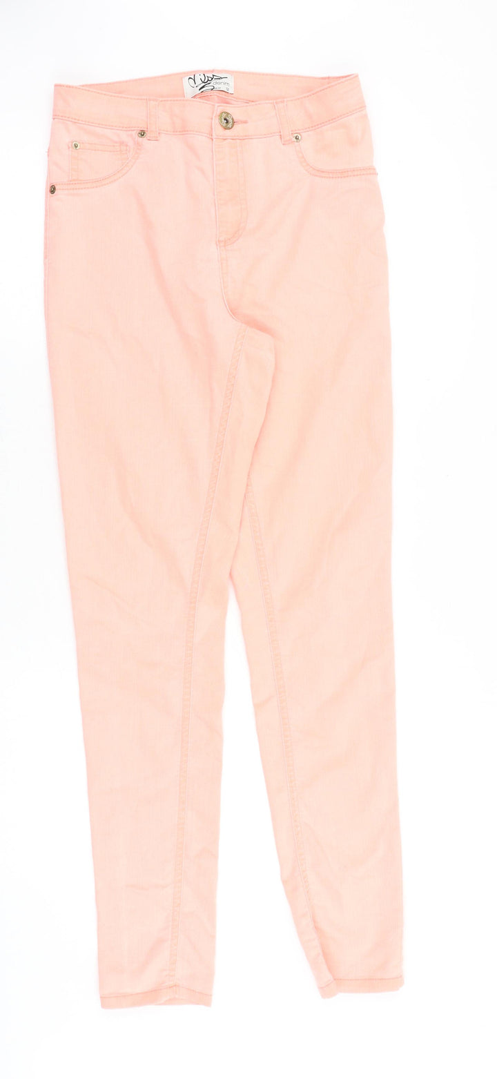 Miss Denim Womens Pink Cotton Skinny Jeans Size 12 Slim Zip