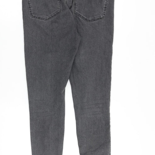 Topshop Womens Grey Cotton Skinny Jeans Size 32 in Slim Zip