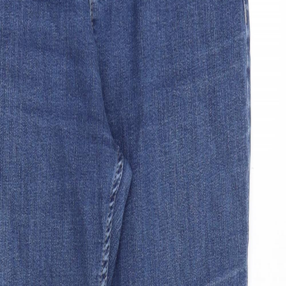 Marks and Spencer Womens Blue Cotton Straight Jeans Size 10 Regular Zip