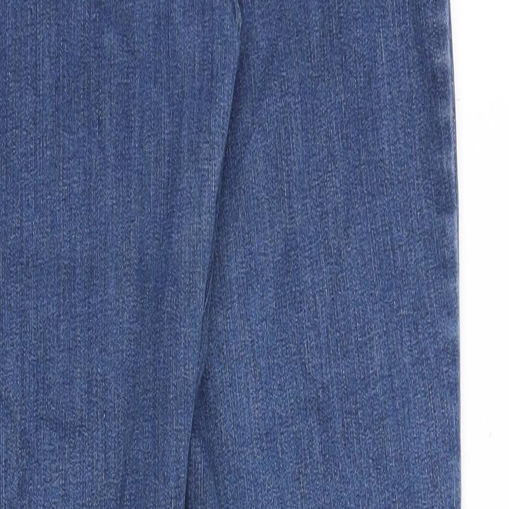 Marks and Spencer Womens Blue Cotton Straight Jeans Size 10 Regular Zip