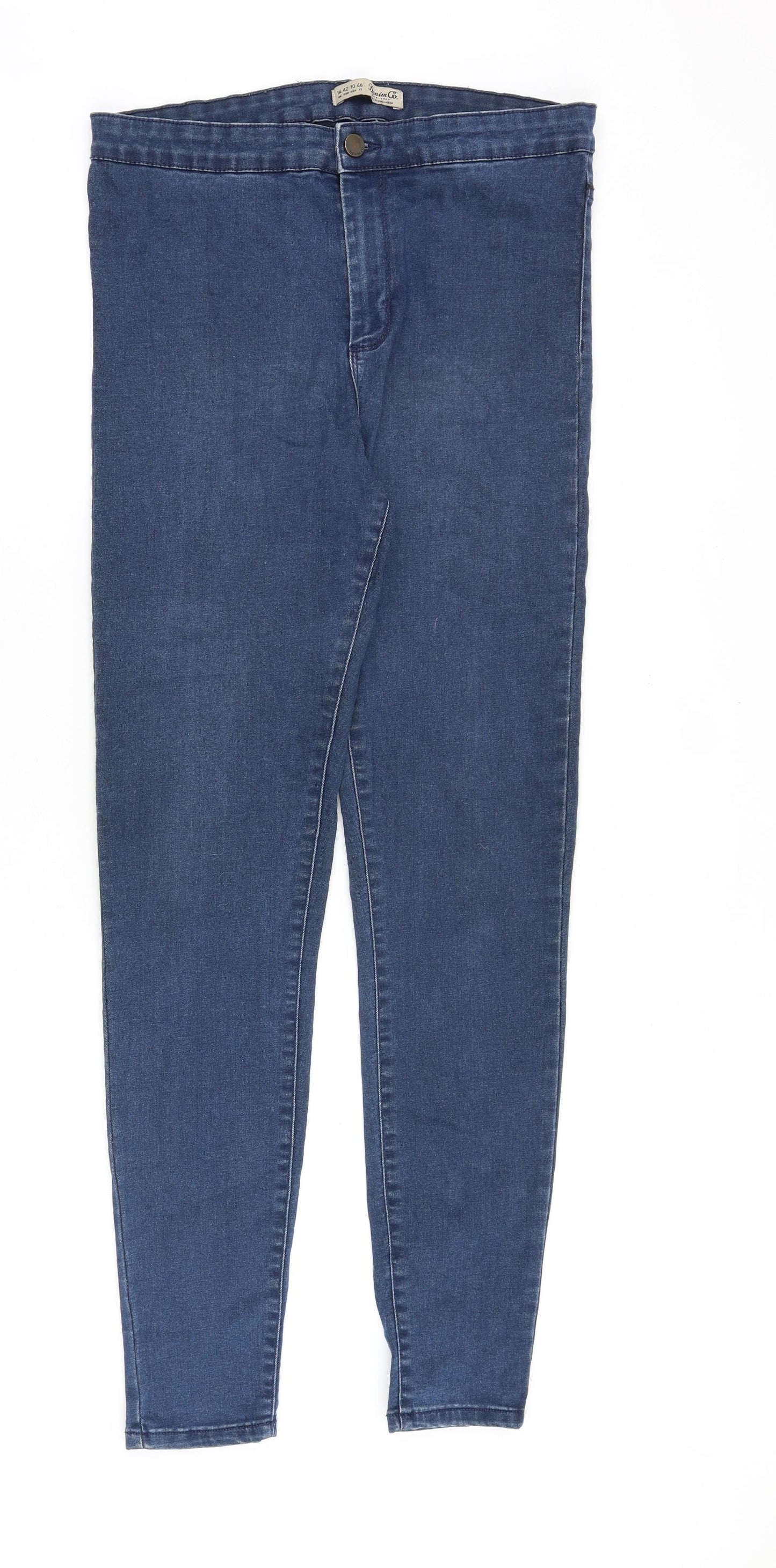 Denim & Co. Womens Blue Cotton Jegging Jeans Size 14 Slim Zip