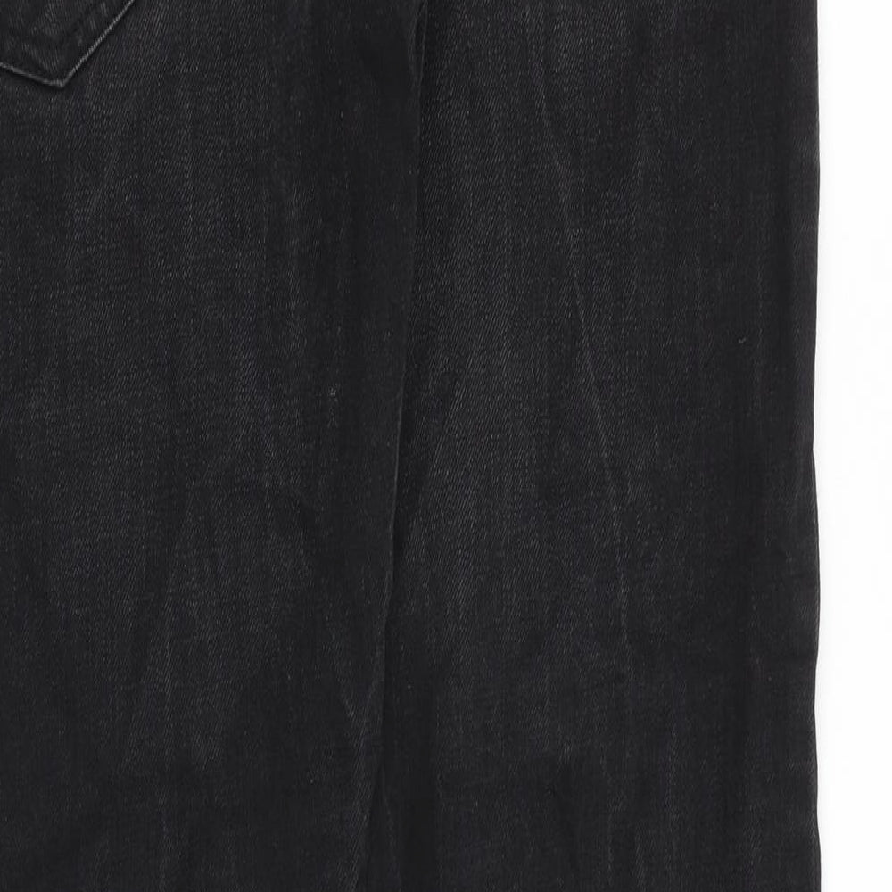 TU Mens Black Cotton Straight Jeans Size 30 in Regular Zip