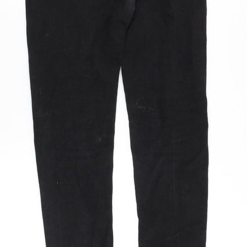 &Denim Mens Black Cotton Straight Jeans Size 28 in Slim Button
