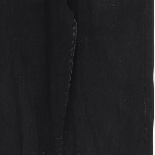 &Denim Mens Black Cotton Straight Jeans Size 28 in Slim Button