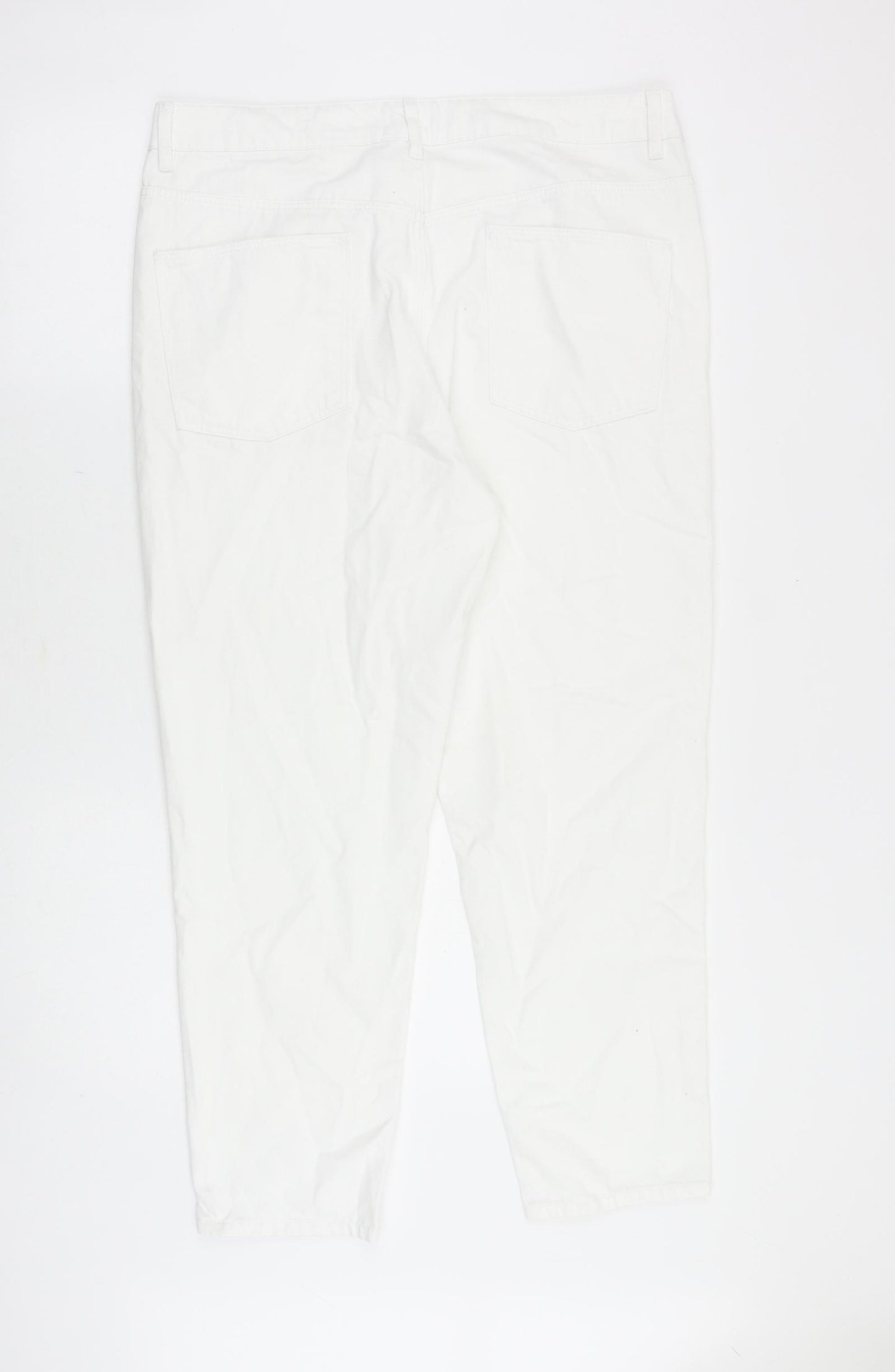ASOS Mens White Cotton Straight Jeans Size 36 in Regular Zip