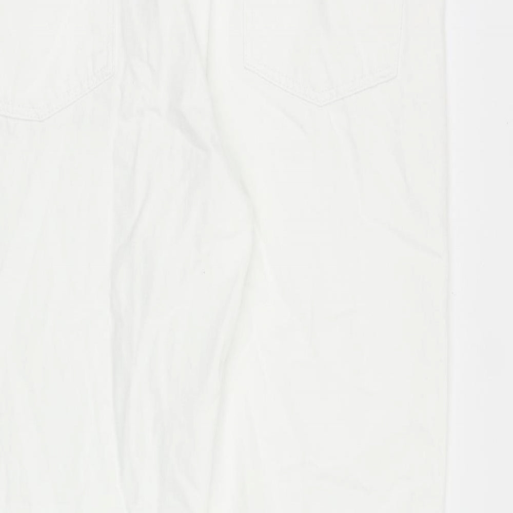 ASOS Mens White Cotton Straight Jeans Size 36 in Regular Zip