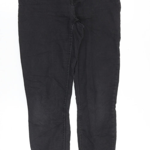H&M Womens Black Cotton Skinny Jeans Size 8 Slim Zip
