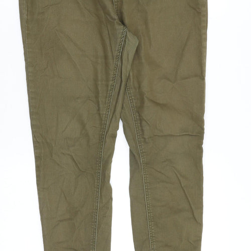 Goldigga Womens Green Cotton Skinny Jeans Size 32 in Slim Zip