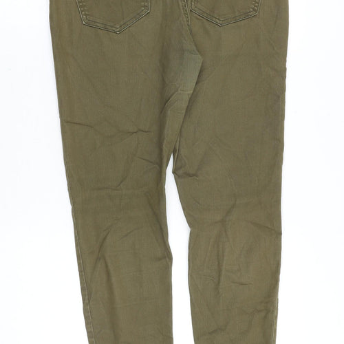 Goldigga Womens Green Cotton Skinny Jeans Size 32 in Slim Zip
