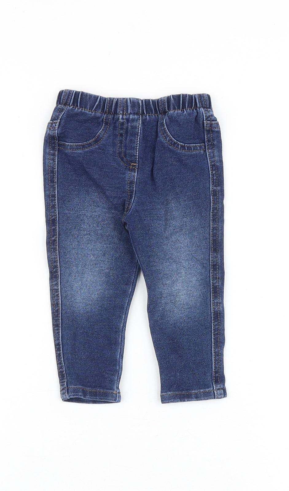 Matalan Baby Blue Cotton Jogger Jeans Size 9-12 Months L50 cm Pullover