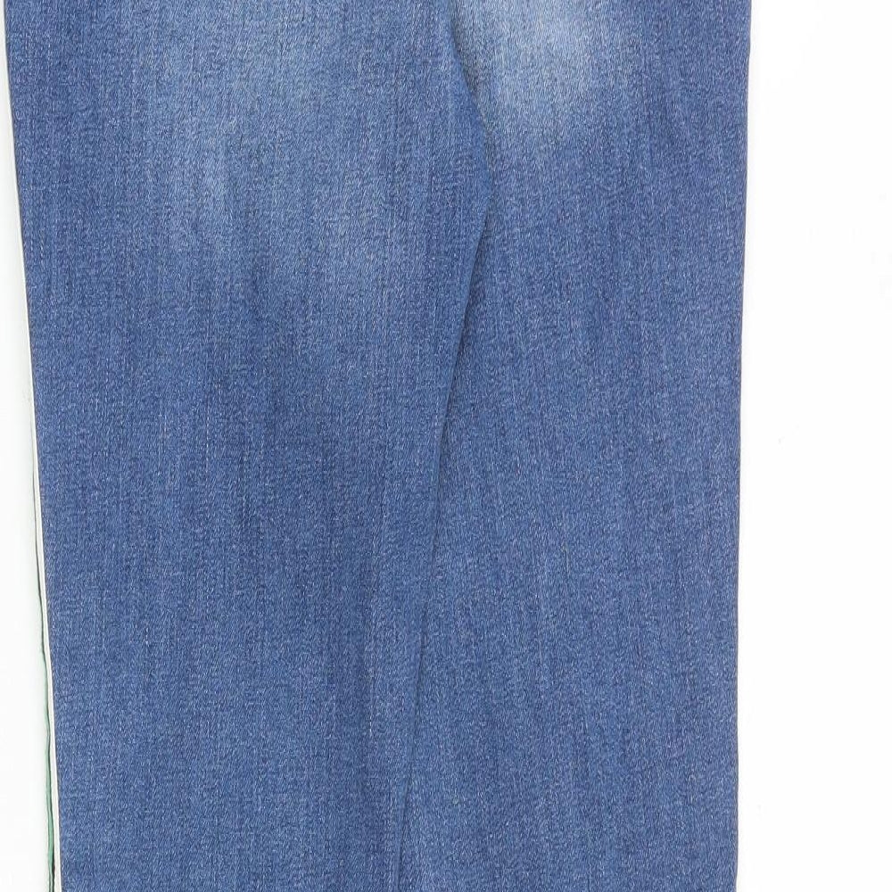 Zara Womens Blue Cotton Skinny Jeans Size 10 Slim Zip