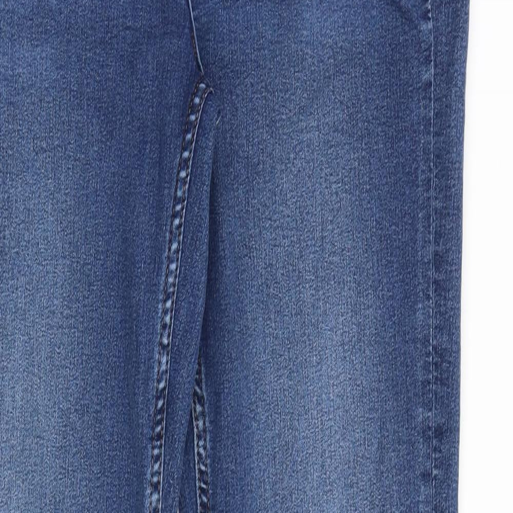 Marks and Spencer Womens Blue Cotton Bootcut Jeans Size 12 Regular Zip