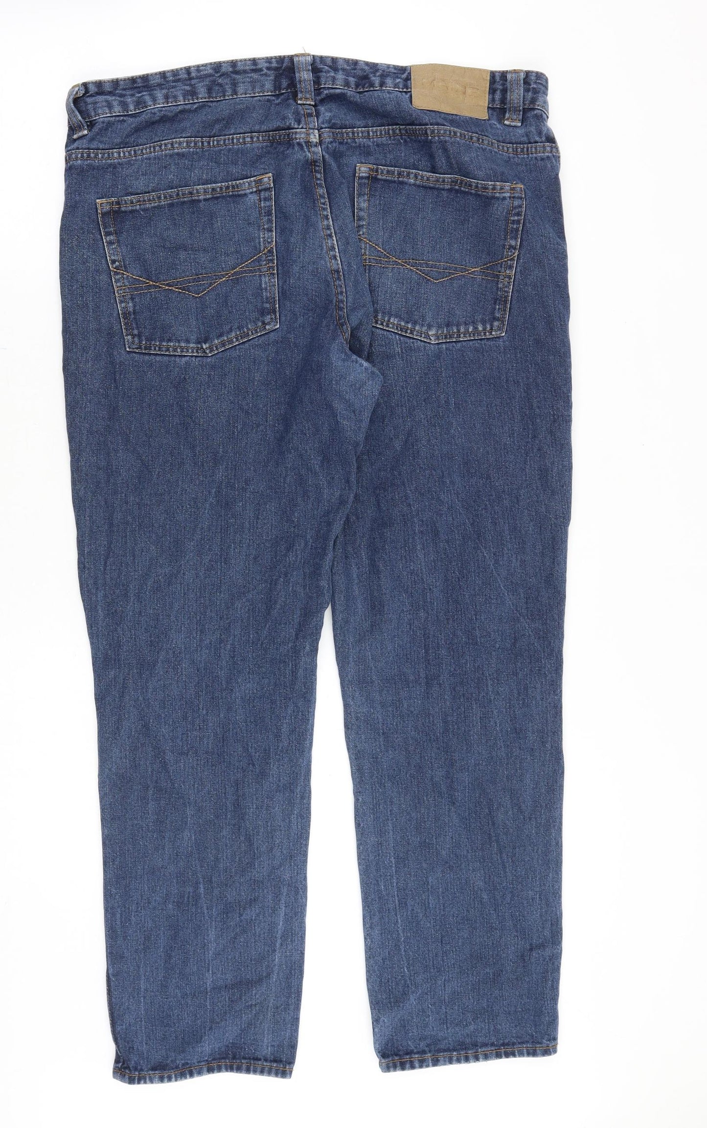 Maine Mens Blue Cotton Straight Jeans Size 36 in Regular Zip