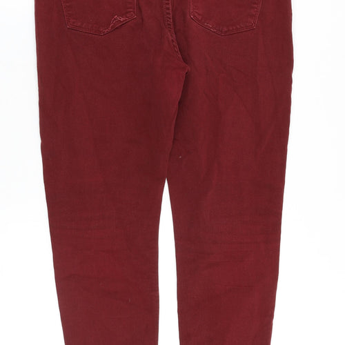 Hudson Womens Red Cotton Skinny Jeans Size 32 in Slim Zip