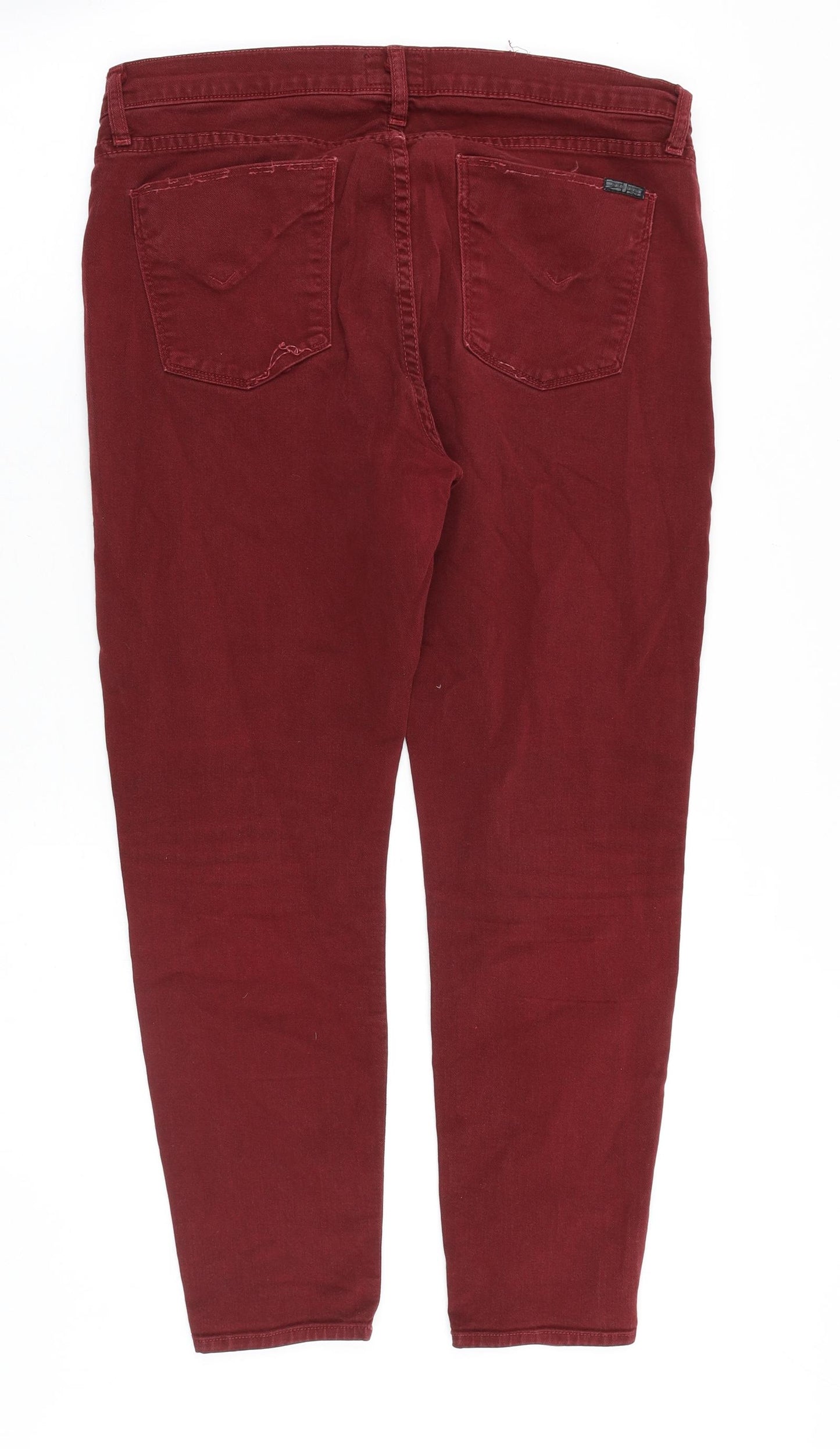 Hudson Womens Red Cotton Skinny Jeans Size 32 in Slim Zip