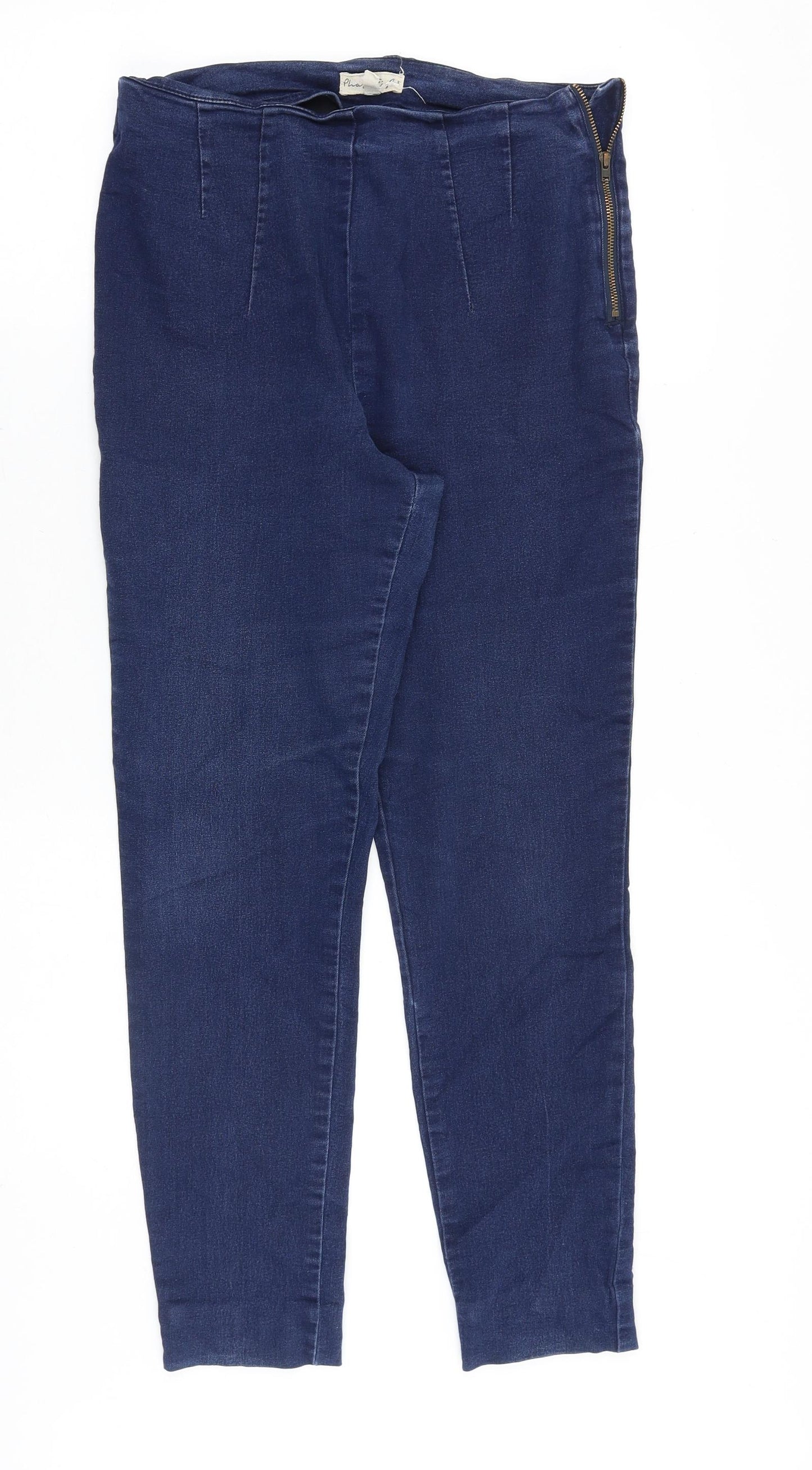 Phase Eight Womens Blue Cotton Skinny Jeans Size 12 Slim Zip