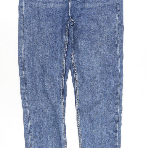 Denim & Co. Womens Blue Cotton Straight Jeans Size 6 Regular Zip